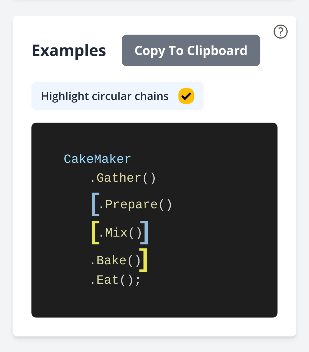 A method chain with two circular methods